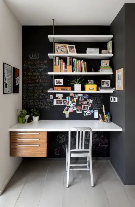 Mesa sin patas, montado en la pared - decisión creativa y valiente.