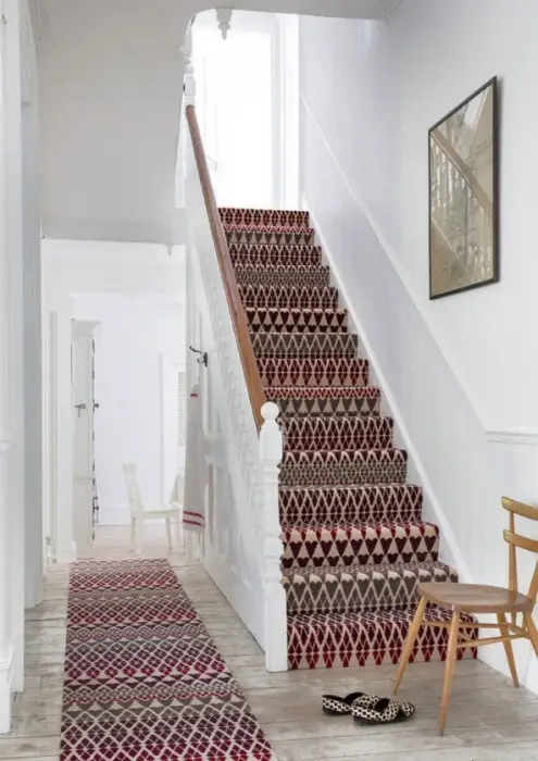 Alfombras para el hogar alfombra semi-sintético con una breve siesta - la solución perfecta para el espacio de luz cerca de la escalera.