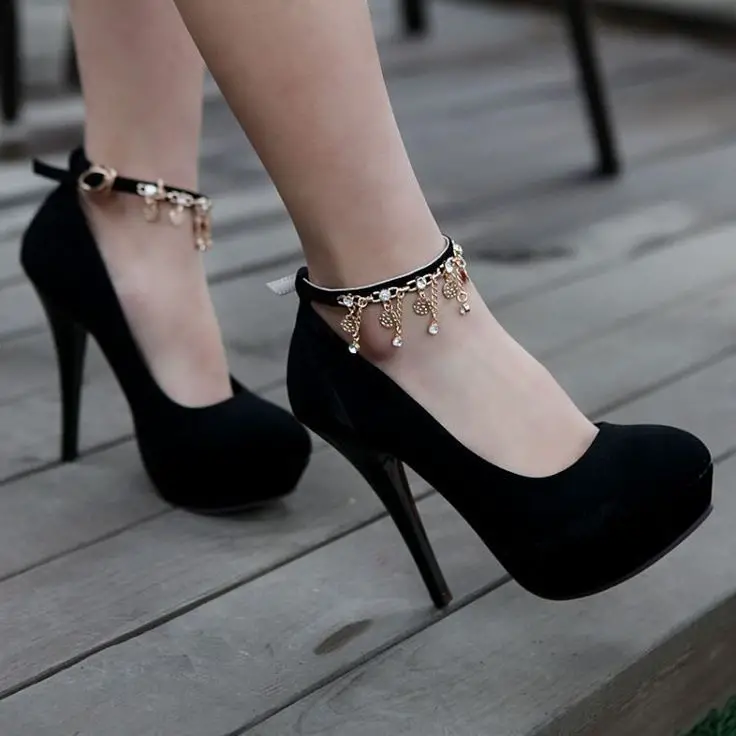 zapatos para chicas black color high heels