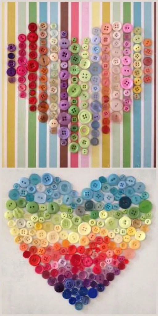 Instructions for Crafts Using Buttons | . These are done by gluing buttons on scrapbook paper using craft ...