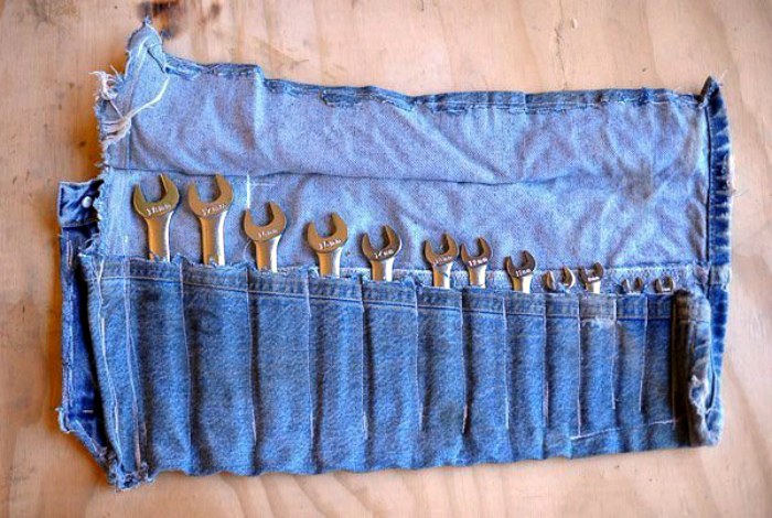 Que hacer con jeans viejos Organizador para el llaves.