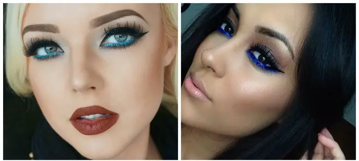 latest-makeup-trends-trending-makeup-latest-beauty-trends-blue-eyeliner-makeup ideas 2020