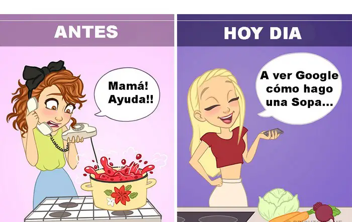 Ilustraciones que muestran lo mucho que Internet ha cambiado nuestras vidas