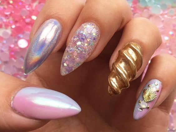 35 Disenos Magicos De Unas De Unicornio Que Te Encantaran