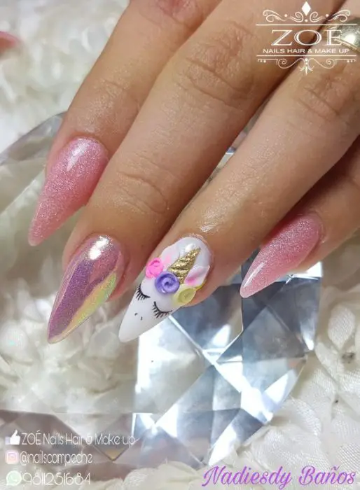 35 Diseños Mágicos de Uñas de Unicornio que te Encantarán