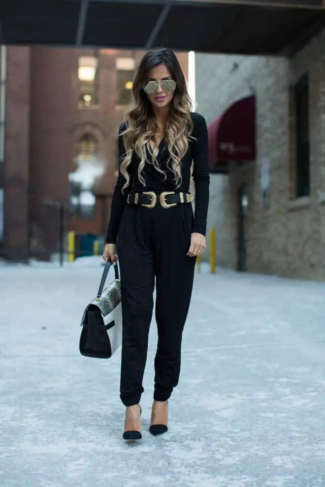 outfit jumpsuit negro