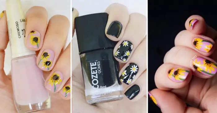 Uñas Acrilicas Negras Girasoles : 25+ ideas de diseño de uñas con