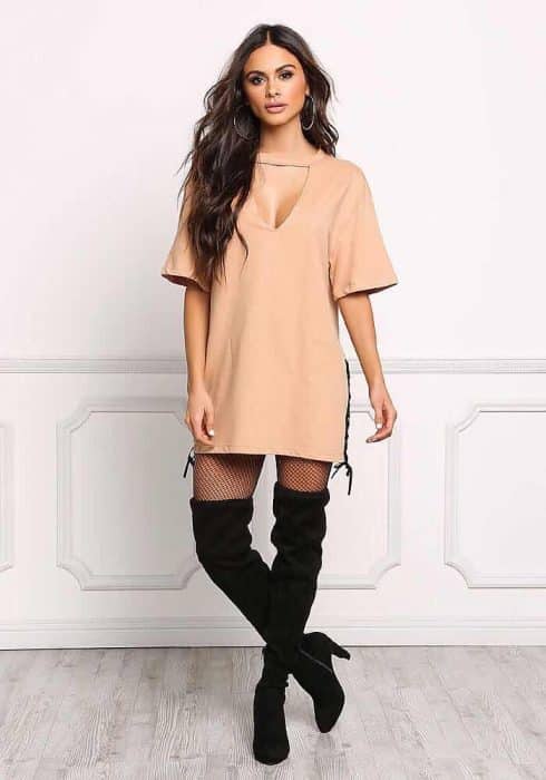 black and nude outfit