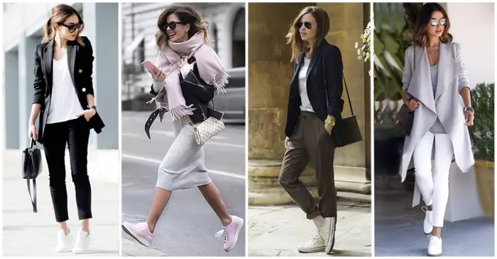 Outfits Casuales con Tenis ir a Oficina