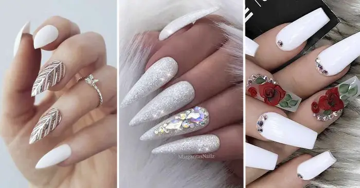 20+ Hermosas Diseños de Uñas en Blanco que te Encantarán