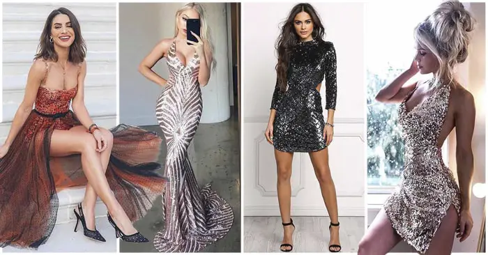 23 Outfits con Vestidos con Brillo que te darán Presencia y Glamour