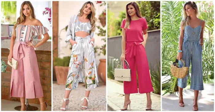 37+ Outfits con Pantalón Palazzo Corto para lucir Elegante (2020)