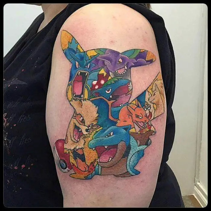 tatuaje interesante con Pokemon.