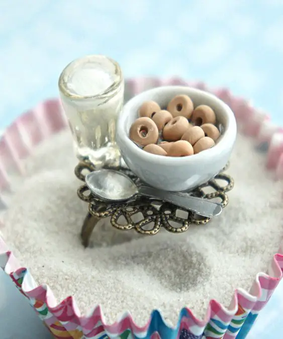 cheerios and milk ring from Jillicious. Saved to www.jilliciouscharms.com. #ring #milk #cute #breakfast #cheerios.
