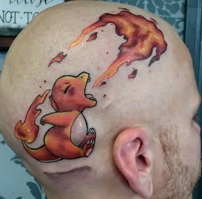 Pokemon imagen en la cabeza.
