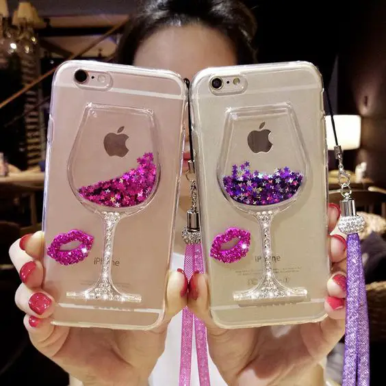 2017 New Bling Girl Woman Lady Perfume Bottle Quicksand Dynamic Liquid Glitter Sand Phone Cover Case For iPhone 5 6 6S 7 7plus