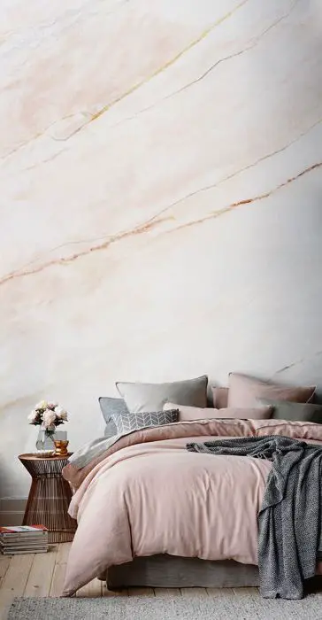 Totally obsessing over marble? This faux marble texture wallpaper design will bring a touch of luxury to your home. Beautiful soft shades of pastel pink make up this sumptuous texture. It's perfect for modern living spaces.