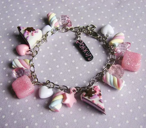 over the rainbow marshmallow candy charm bracelet