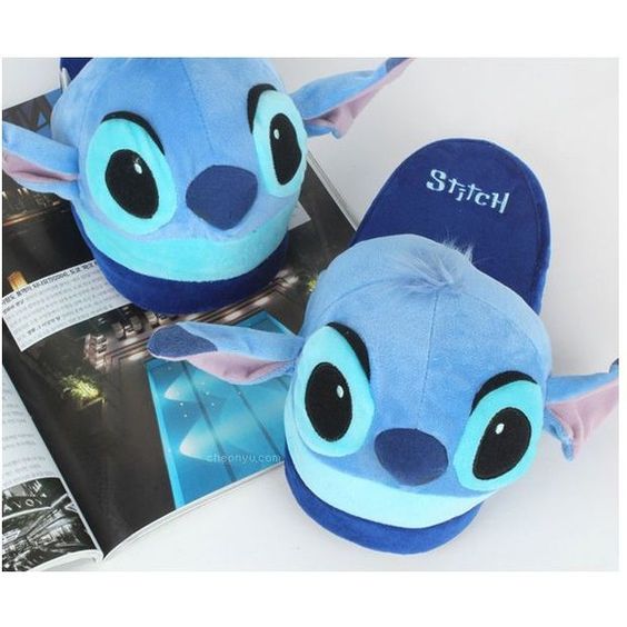 Disney Stitch Slipper Plush Doll Cushion Slippers Lilo and Stitch Toy... ❤ liked on Polyvore featuring shoes