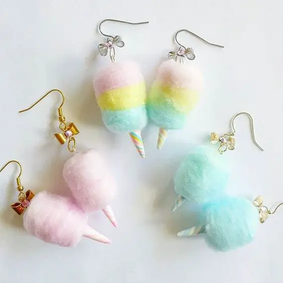 Pastel Cotton Candy Earrings by Fatally Feminine Designs