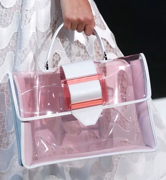 Edgy transparent bags were a hit at Armani.