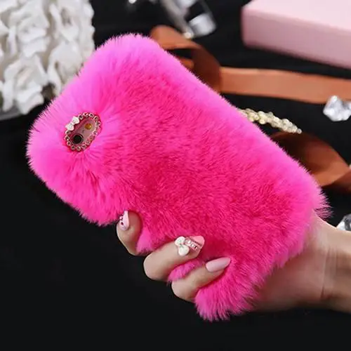 Be Cool Not Cold, Luxury Phone Case. Colorful Fur. 7 Colors to Chose From