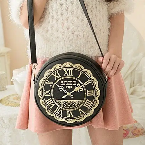 Alice in wonderland clock watch bag side bag messenger lolita mori cute kawaii: 