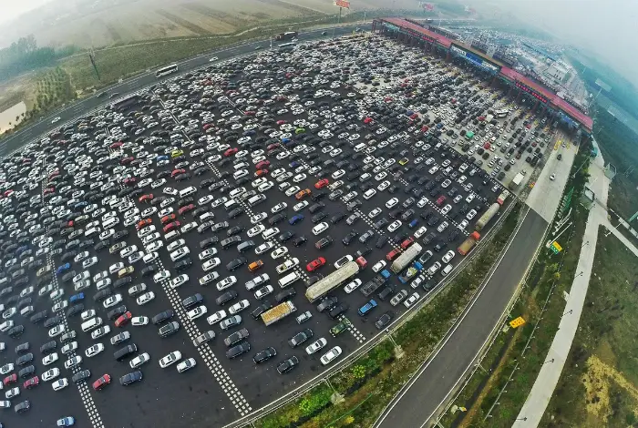 La congestión en China.