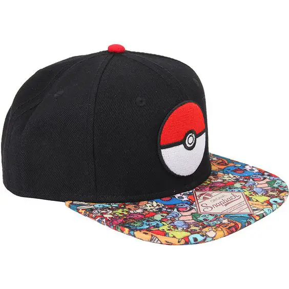 Pokemon Poke Ball Character Bill Snapback Hat Hot Topic () ❤ liked on Polyvore featuring accessories, hats, ball hats, embroidered hats, embroidery hats, adjustable hats and bill hats: 