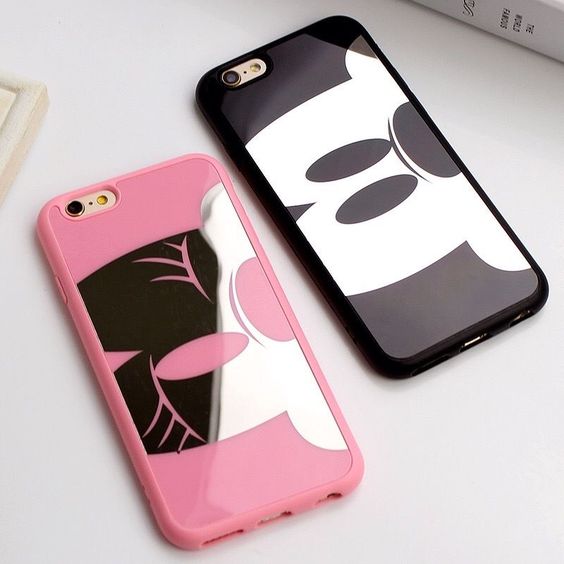 Cute Mirror Mickey/Minnie Silicone Cover Case Iphone 5/5S/Se6/6S/6Plus/6Splus