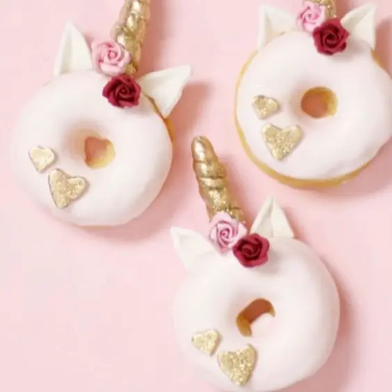 Valentine's Day ❤theme donicorns video short {hashtag #christinascupcakestutorials to see original unicorn donuts where I show also how to make the ears}