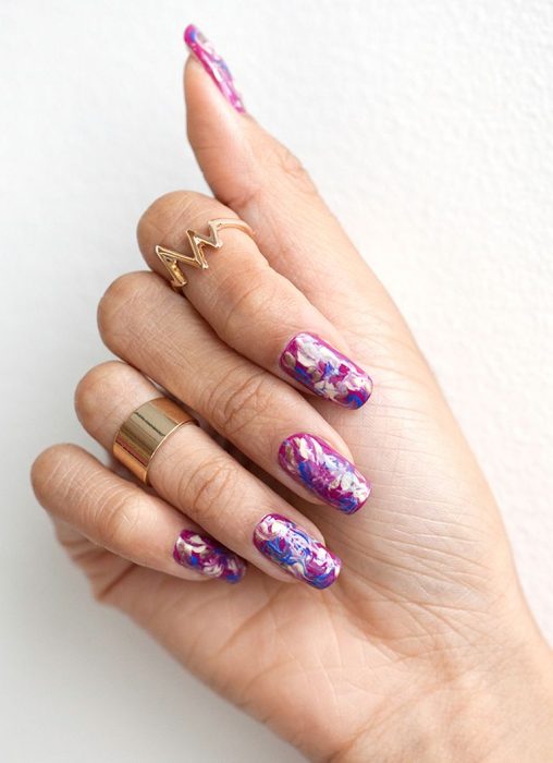Resultado de imagen para marble nails multicolor