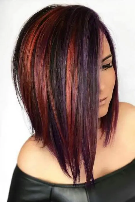 colour combined hair style