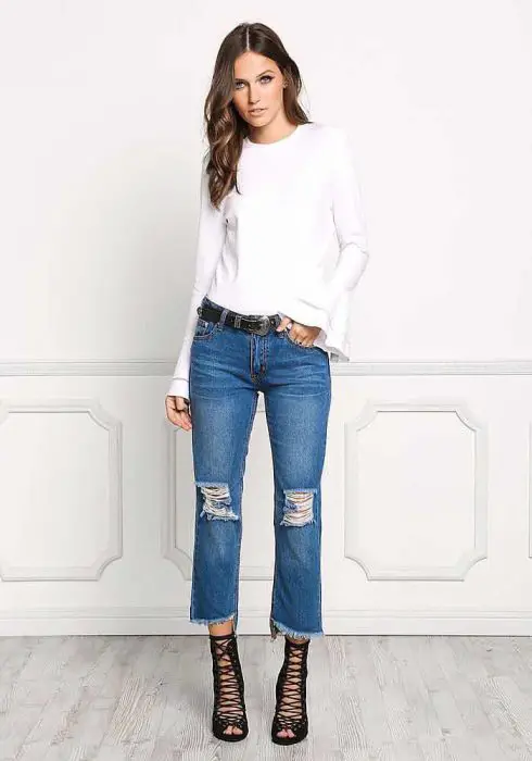 Introducir 98+ imagen outfit blusa blanca y jeans - Abzlocal.mx