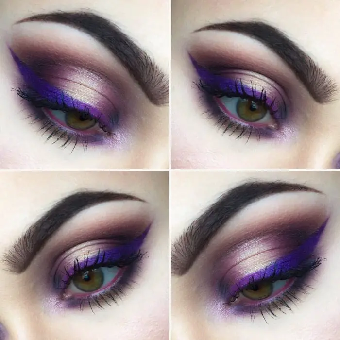 Resultado de imagen para purple makeup cat eye