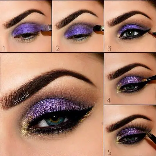 Resultado de imagen para purple makeup glitter