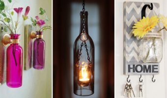 20 floreros decorativos hechos con botellas de vidrio desechables
