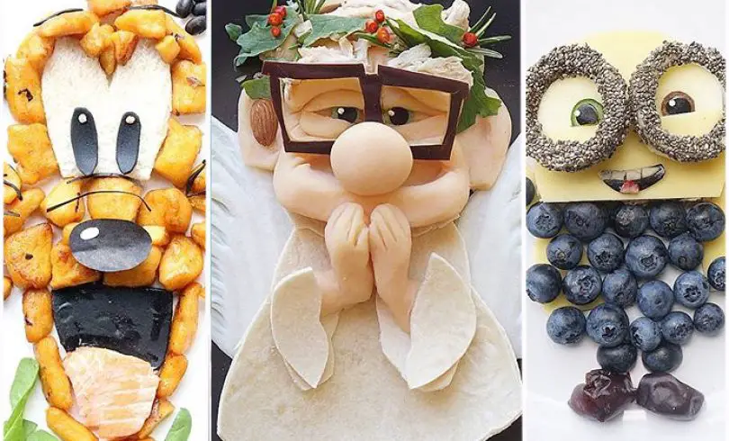 Comidas hechas como personajes animados