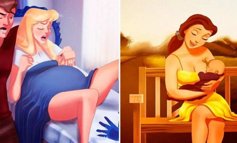 Cómo se verían las princesas de Disney si fueran mamás
