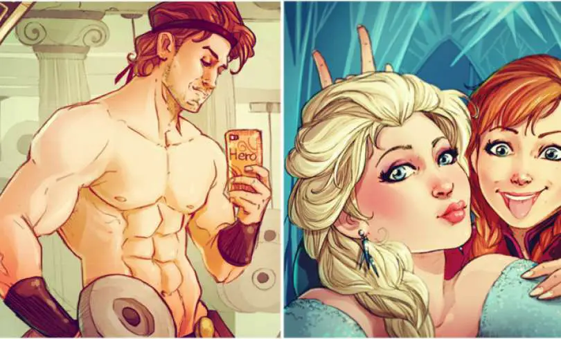 Como se verían los personajes de Disney si tuvieran Instagram