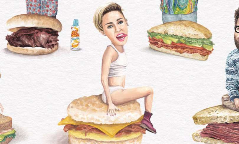 Diseños de celebridades en sandwiches