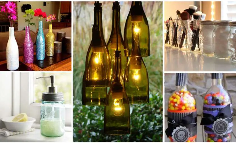 Ideas de decoración usando botellas de vidrio
