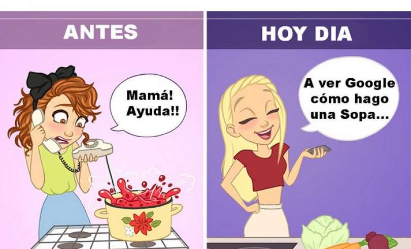 Ilustraciones que muestran lo mucho que Internet ha cambiado nuestras vidas