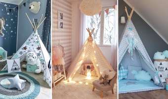 24+ Fantásticas Ideas de Decoración con Tipi para Cuartos de Niñas