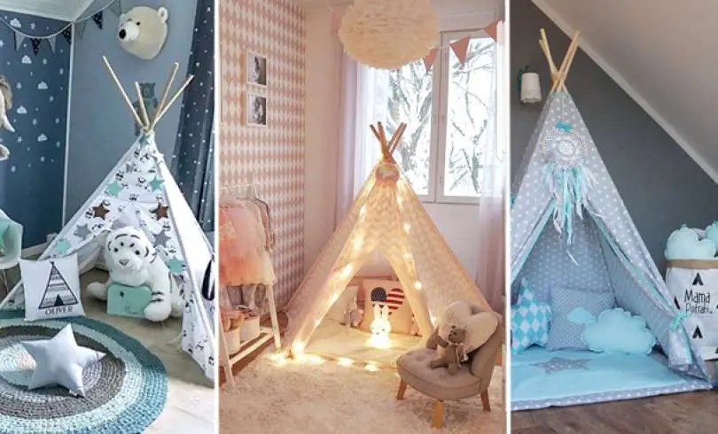 24+ Fantásticas Ideas de Decoración con Tipi para Cuartos de Niñas