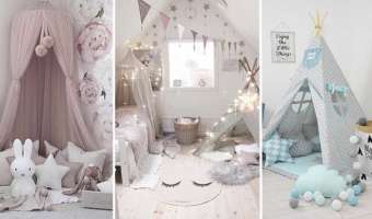 24 Fantásticas Ideas de Decoración de Cuarto de Niñas con Tipi