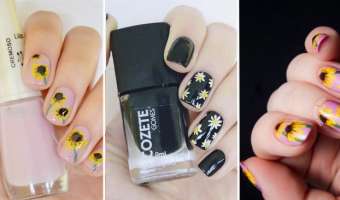 25+ ideas de diseño de uñas con flores girasoles