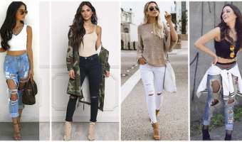 38 Increíbles Outfits con Jeans Rotos que te Encantarán