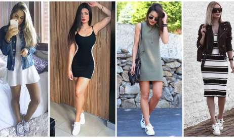 34 Outfits de Vestidos con Tenis para un Look Casual con Estilo (2018)
