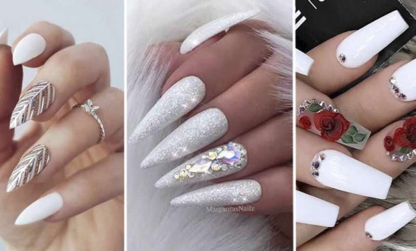 20+ Hermosas Diseños de Uñas en Blanco que te Encantarán